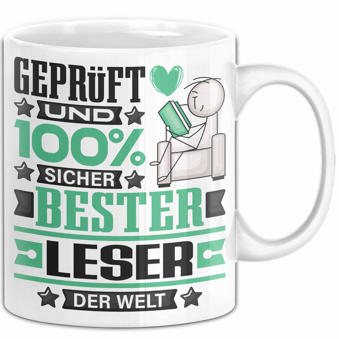 Leser Geschenk Lustiger Spruch für Leser Geschenkidee Bester Leser Der Welt Weiß Trendation