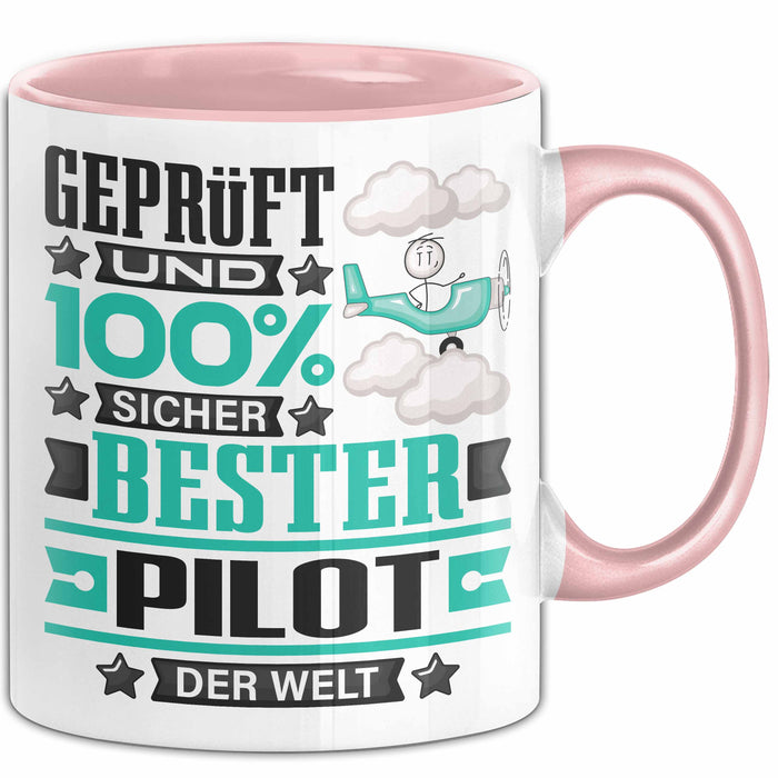 Pilot Geschenk Lustiger Spruch für Pilot Geschenkidee Bester Pilot Der Welt Rosa Trendation