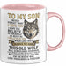 Sohn Tasse Geschenk To My Son Never Forget I Love You Wolf Geschenkidee Rosa Trendation