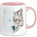 Wolf Tasse Geschenk Geometrisch Realistisch Geteilt Geschenkidee Rosa Trendation