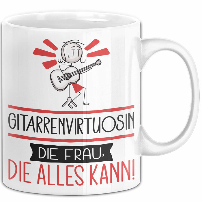 Gitarrenvirtuosin Geschenk Tasse Becher Die Frau Die Allen Kann Geschenkidee für eine Gitarrenvirtuosin Lustig Weiß Trendation