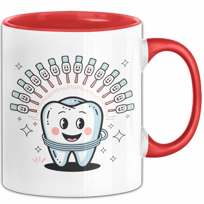 Zahnarzt Tasse Geschenk Lustige Geschenkidee Spruch Für Lächeln Macher Rot Trendation