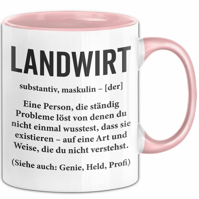 Bauer Sarkastisch Sarkasmus Tasse Geschenk Lustige Geschenkidee Spruch Landwirt Definition Rosa Trendation