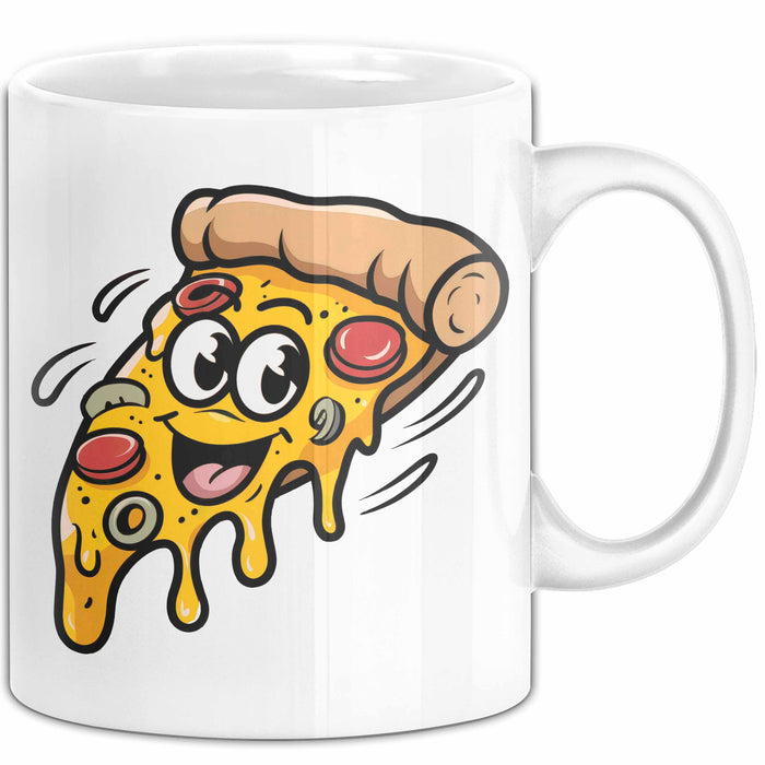 Pizzaliebhaber Tasse Geschenkidee für Pizza Slice Süchtige Weiß Trendation