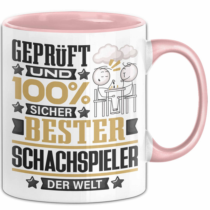 Schachspieler Geschenk Lustiger Spruch für Schachspieler Geschenkidee Bester Schachspieler Der Welt Rosa Trendation
