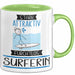 Surferin Tasse Geschenk Becher Stark Attraktiv Furchtlos Surferin Lustige Geschenkidee Grün Trendation