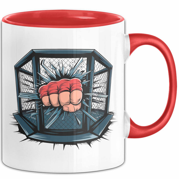 MMA Kämpfer Tasse Geschenkidee für Kampfsport Fans Rot Trendation