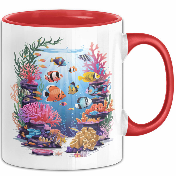 Aquarium Enthusiast Tasse Geschenkidee für Fischhalter Rot Trendation