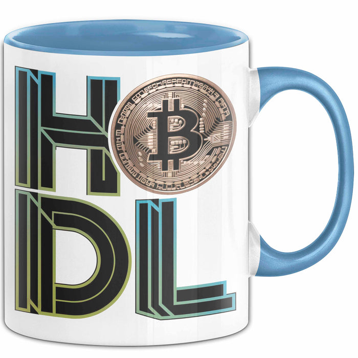 Kryptowährungs Fan Tasse Geschenkidee für Krypto Besitzer Blau Trendation