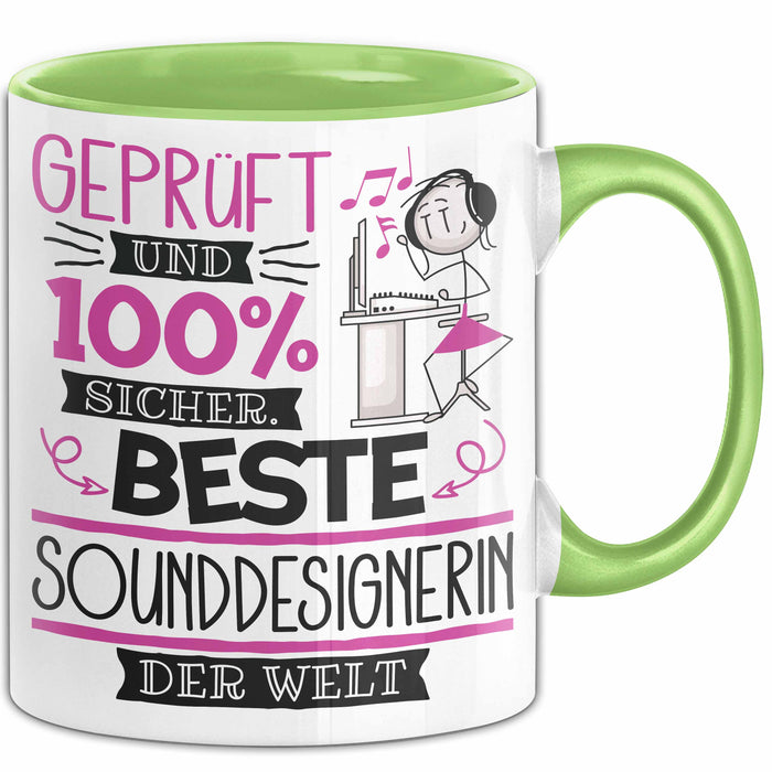 Sounddesignerin Geschenk Becher Tasse Gott Schuf Alle Menschen Gleich Nur Die Besten Durfeten Sounddesignerin Werden Geschenkidee Lustig Grün Trendation