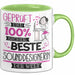 Sounddesignerin Geschenk Becher Tasse Gott Schuf Alle Menschen Gleich Nur Die Besten Durfeten Sounddesignerin Werden Geschenkidee Lustig Grün Trendation