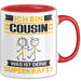 Cousin Tasse Geschenk für Cousin Geburtstag Lustiger Spruch Kaffee-Becher Was Ist Deine Superkraft Rot Trendation