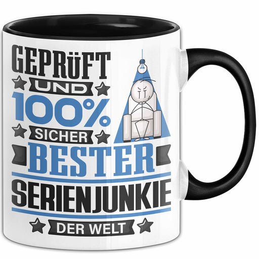 Serienjunkie Geschenk Lustiger Spruch für Serienjunkie Geschenkidee Bester Serienjunkie Der Welt Schwarz Trendation