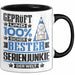 Serienjunkie Geschenk Lustiger Spruch für Serienjunkie Geschenkidee Bester Serienjunkie Der Welt Schwarz Trendation
