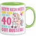 40. Geburtstag Tasse Frauen Geschenk Bitte Nur Kein Neid Nur Weil Ich mit 40 Noch So Gut Aussehe Mama Oma Grün Trendation
