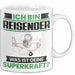 Reisender Tasse Geschenk für Reisender Geburtstag Lustiger Spruch Kaffee-Becher Was Ist Deine Superkraft Weiß Trendation