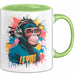 Affe Tier Kopfhörer Sonnenbrille Tasse Geschenk Lustige Geschenkidee Spruch Grün Trendation