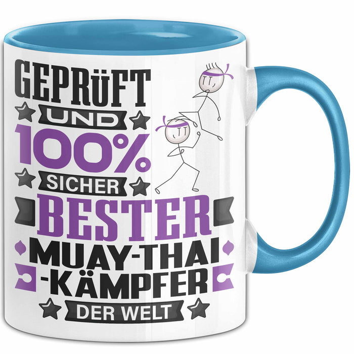 Muay-Thai-Kämpfer Geschenk Lustiger Spruch für Muay-Thai-Kämpfer Geschenkidee Bester Muay-Thai-Kämpfer Der Welt Blau Trendation