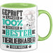 Tierliebhaber Geschenk Lustiger Spruch für Tierliebhaber Geschenkidee Bester Tierliebhaber Der Welt Grün Trendation