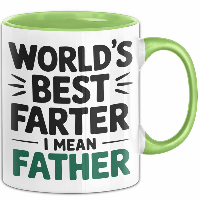 Vatertag Tasse Geschenk Worlds Best Farter I Mean Father Geschenkidee Papa Grün Trendation