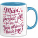 Mama Tasse Geschenk Mom I Tried Perfect Gift You Have Me Geschenkidee Muttertag Blau Trendation