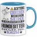 Hundesitter Geschenk Tasse Lustiger Spruch Erheben Sie Sich Der Hundesitter Betritt den Raum Blau Trendation
