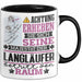 Langläufer Geschenk Tasse Lustiger Spruch Erheben Sie Sich Der Langläufer Betritt den Raum Schwarz Trendation