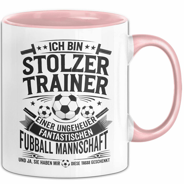 Fußballtrainer Tasse Geschenk Lustige Geschenkidee Spruch Stolzer Trainer Rosa Trendation
