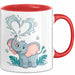 Elefantenliebhaber Tasse Geschenkidee für Wildtier Fans Rot Trendation
