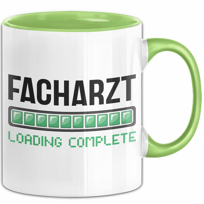 Facharzt Tasse Geschenk Werdender Arzt Geschenkidee Studium Medizin Kaffee-Becher Grün Trendation