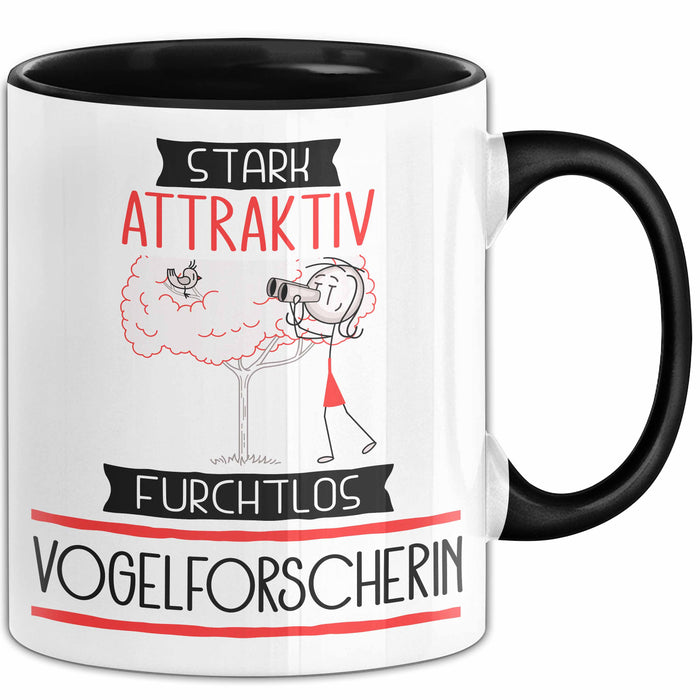 Vogelforscherin Tasse Geschenk Becher Stark Attraktiv Furchtlos Vogelforscherin Lustige Geschenkidee Trendation