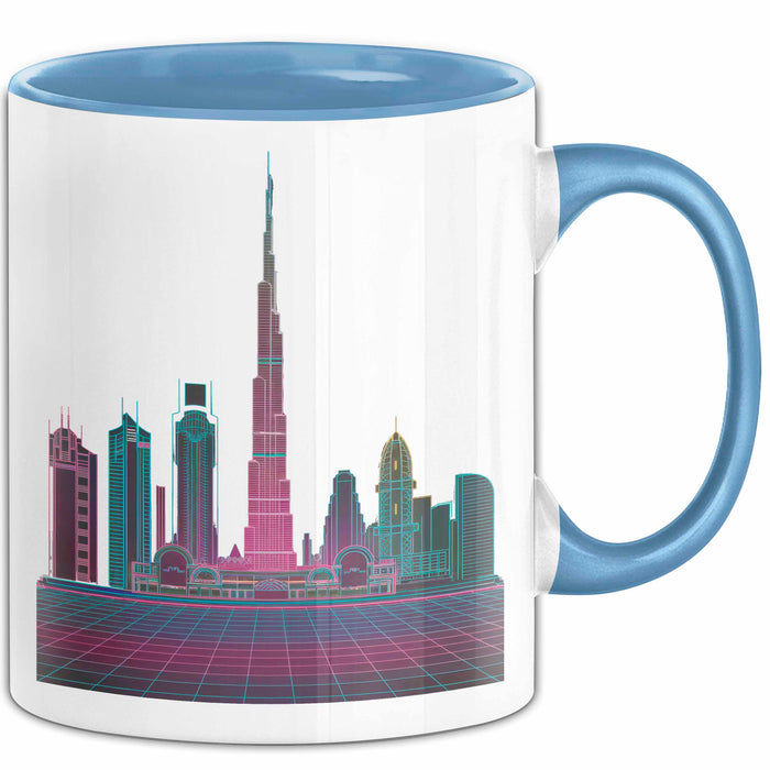 Dubai VAE Burj Khalifa Tasse Geschenk Lustige Geschenkidee Spruch Blau Trendation