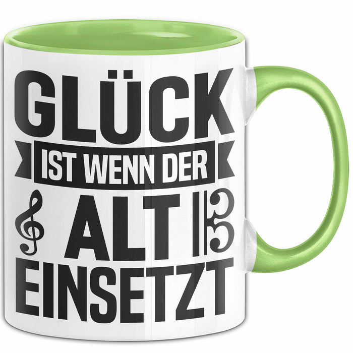 Glück Wenn Alt Einsetzt Chor Chorprobe Singen Sänger Musiker Tasse Grün Trendation
