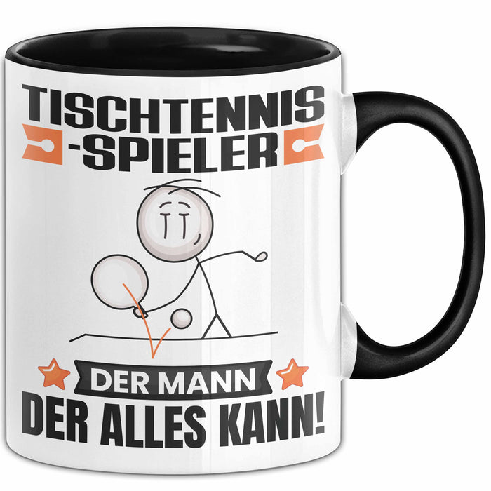 Tischtennisspieler Tasse Geschenk für Tischtennisspieler Der Mann Der Alles Kann Geschenkidee zum Geburtstag Schwarz Trendation