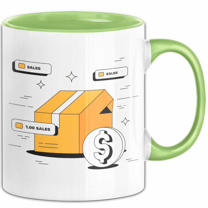 Shopify Verkäufer Tasse Geschenk Lustige Geschenkidee Spruch Für Online Shop Besitzer Grün Trendation