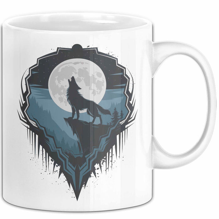 Wolf Tierliebhaber Tasse Geschenkidee für Wildtier Fans Weiß Trendation
