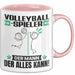 Volleyballspieler Tasse Geschenk für Volleyballspieler Der Mann Der Alles Kann Geschenkidee zum Geburtstag Rosa Trendation