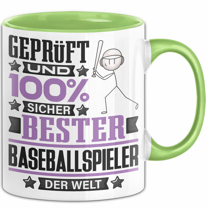 Baseballspieler Geschenk Lustiger Spruch für Baseballspieler Geschenkidee Bester Baseballspieler Der Welt Grün Trendation