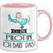 Geschenk für Pilotin Tasse Lustige Geschenkidee Geburtstag Ich Bin Pilotin Ich Darf Das Rosa Trendation