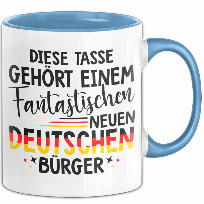 Deutschland Deutscher Bürger Tasse Becher Geschenk Lustige Geschenkidee Spruch Diese Tasse Gehört Einem Fantastischen Neuen Deutschen Burger Blau Trendation