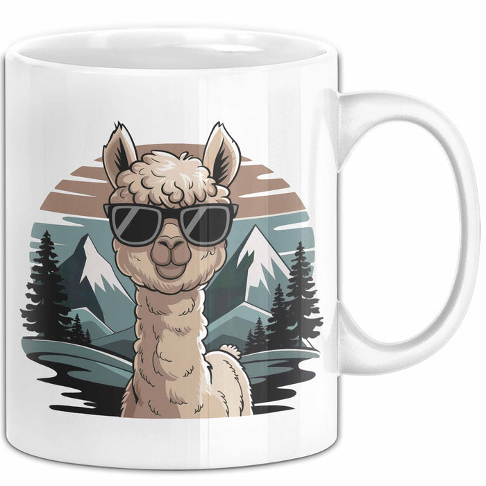 Alpaka Liebhaber Tasse Geschenkidee für Tierfreunde Weiß Trendation