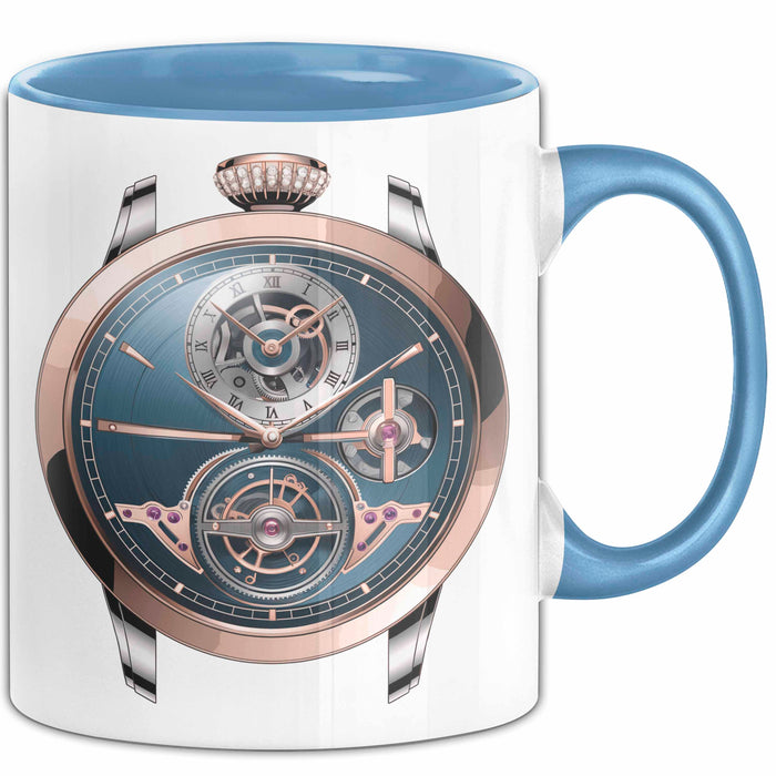 Luxusuhren Sammler Tasse Geschenkidee Zeitmesser Liebhaber Blau Trendation