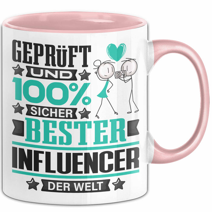 Influencer Geschenk Lustiger Spruch für Influencer Geschenkidee Bester Influencer Der Welt Rosa Trendation
