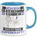 Gleitschirmlehrer Tasse Geschenk für Gleitschirmlehrer Geburtstag Lustiger Spruch Kaffee-Becher Was Ist Deine Superkraft Blau Trendation