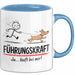 Hundebesitzer Hundegassi Tasse Geschenk Lustige Geschenkidee Spruch Führungskraft Ja Läuft Bei Mir Blau Trendation