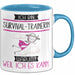 Survival-Trainerin Tasse Geschenk Ich Bin Survival-Trainerin Warum Weil Ich Es Kann Geschenkidee Geburtstag Blau Trendation