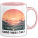 Positive Vibes Tasse Geschenk Lustige Geschenkidee Spruch Für Glückliche Seelen Rosa Trendation