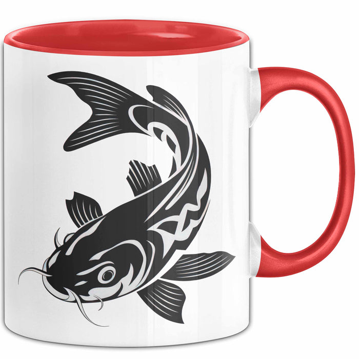 Karpfen Angelliebhaber Fischer Tasse Geschenk Lustige Geschenkidee Spruch Rot Trendation