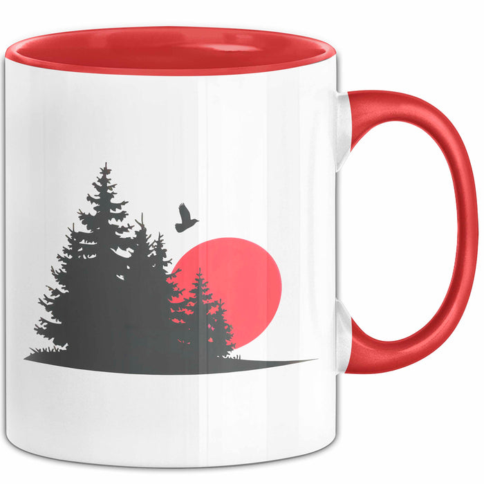 Natur Camping Tasse Geschenk Lustige Geschenkidee Spruch Rot Trendation