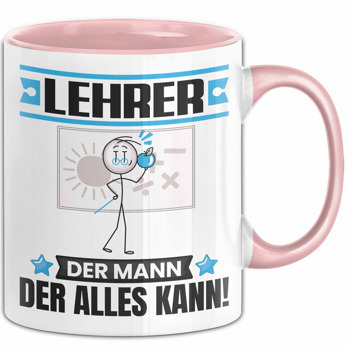 Lehrer Tasse Geschenk für Lehrer Der Mann Der Alles Kann Geschenkidee zum Geburtstag Rosa Trendation